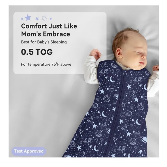 NWT Blue Space themed Baby Sleep Sack 6-12 months - Picture 7 of 8